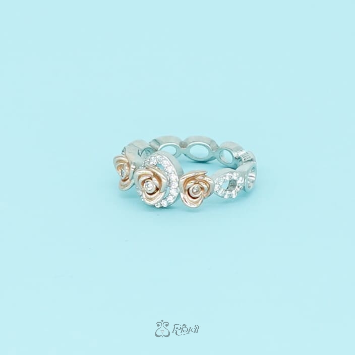 ROSE-SILVER FINGER RING